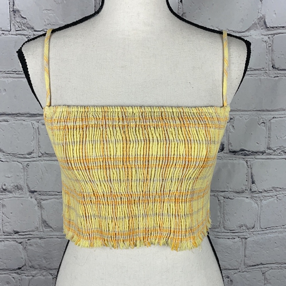NWT ZARA Pattern Crop Belly Stretch Top Sz L